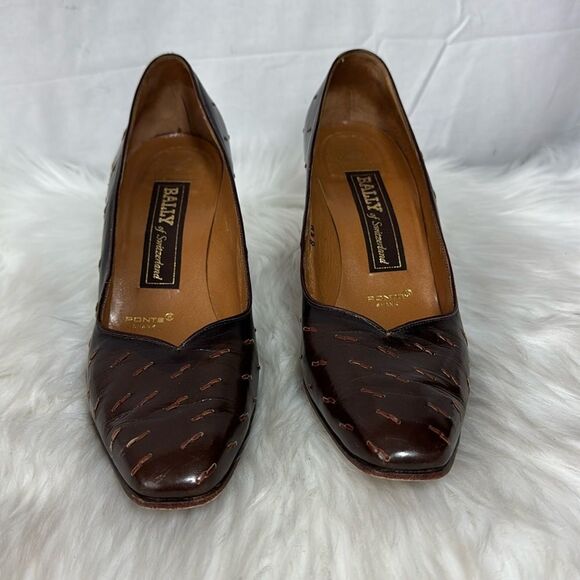 Bally Of Switzerland Vintage Brown Heels Sz 8.5 - Picture 2 of 8